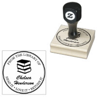 Custom Name From the Library Rubber Stamp