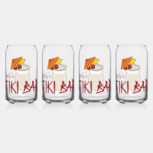 Custom Name Frozen Drink Tiki Bar Can Glass