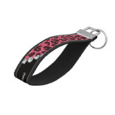 Sparkly Shimmering Fuschia Personalized Wrist Keychain