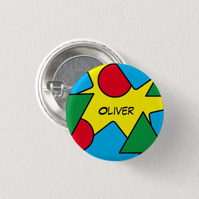 Custom Name Fun and Colorful Button (Front & Back)