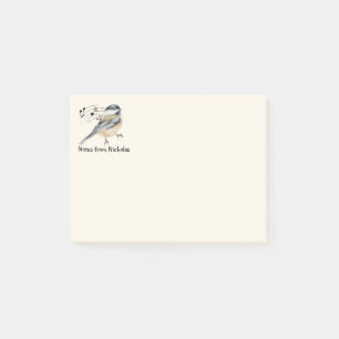 Custom Name Fun Chickadee Bird Nature Art Post-it Notes
