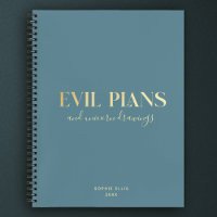 Custom Name Fun Cool Chic EVIL PLANS Planner
