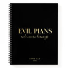 Custom Name Fun Cool Chic EVIL PLANS Planner