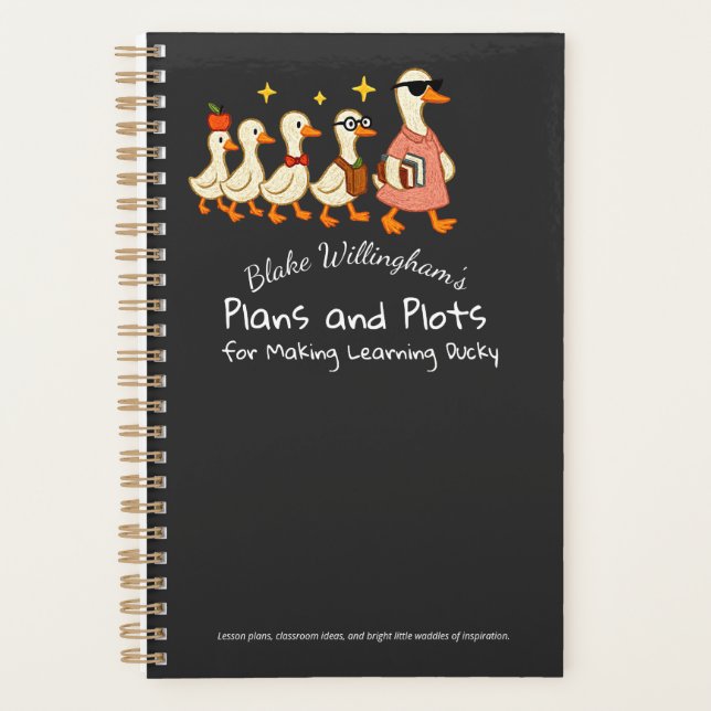 Custom Name Fun Cool Teacher Goose Planner (Front)