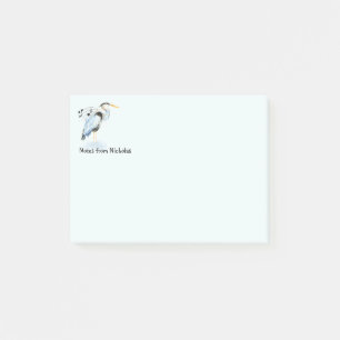 Custom Name Fun Great Blue Heron Bird Nature Art Post-it Notes