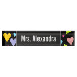 [ Thumbnail: Custom Name + Fun, Loving, Colorful Hearts Pattern Nameplate ]