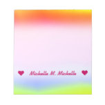 [ Thumbnail: Custom Name; Fun Multicolored Rainbow-Like Pattern Notepad ]