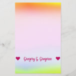 [ Thumbnail: Custom Name; Fun Multicolored Rainbow-Like Pattern Stationery ]