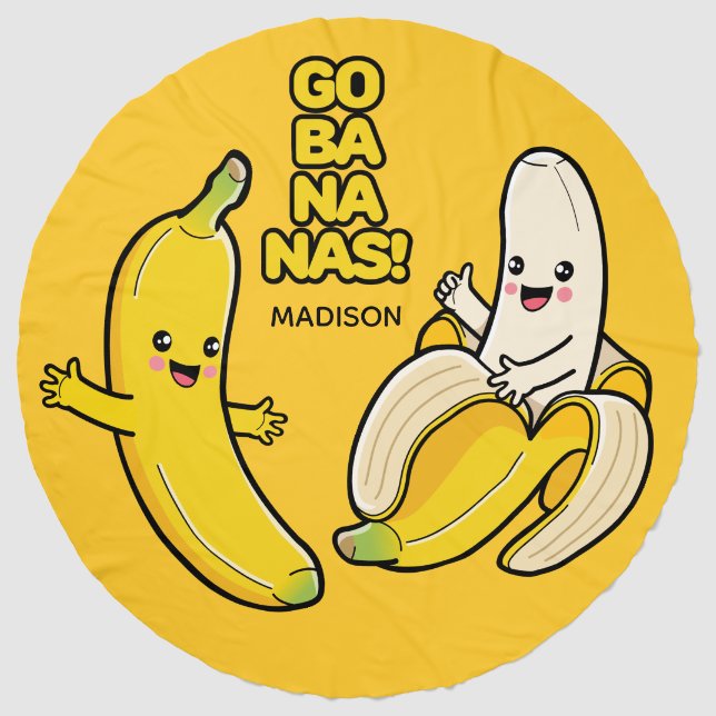 Custom Name Funny Bananas Beach Towel (Front)