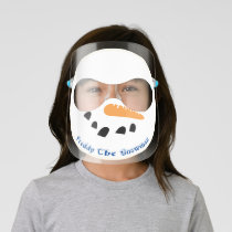Custom Name Funny Christmas Childrens Size Snowman Kids' Face Shield