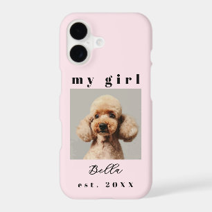 Custom Name Funny Dog Quote Photo Pastel Pink iPhone 17 Case