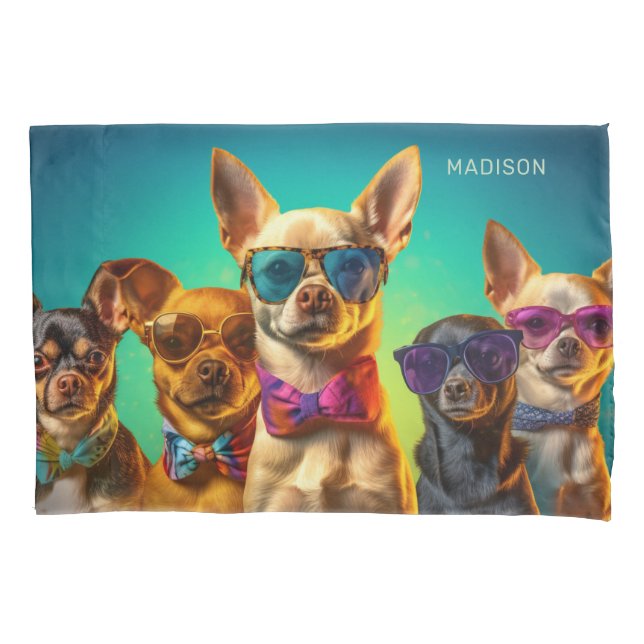 Custom Name Funny Dogs Pillow Case (Front)