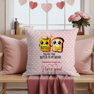 Custom Name Funny Food Valentine Pillow