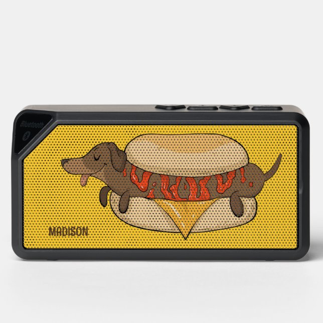 Custom Name Funny Hot Dog Bluetooth Speaker (Front)