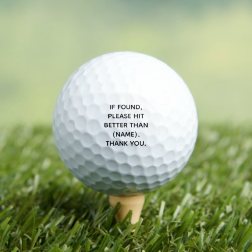 Custom Name Funny Joke Golf Balls