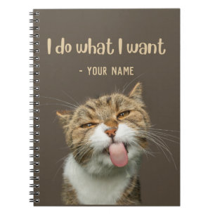 Custom Name Funny Lovely Cat Lover Notebook