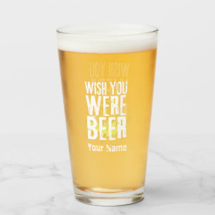 Custom Name Funny Modern Pint Beer  Glass