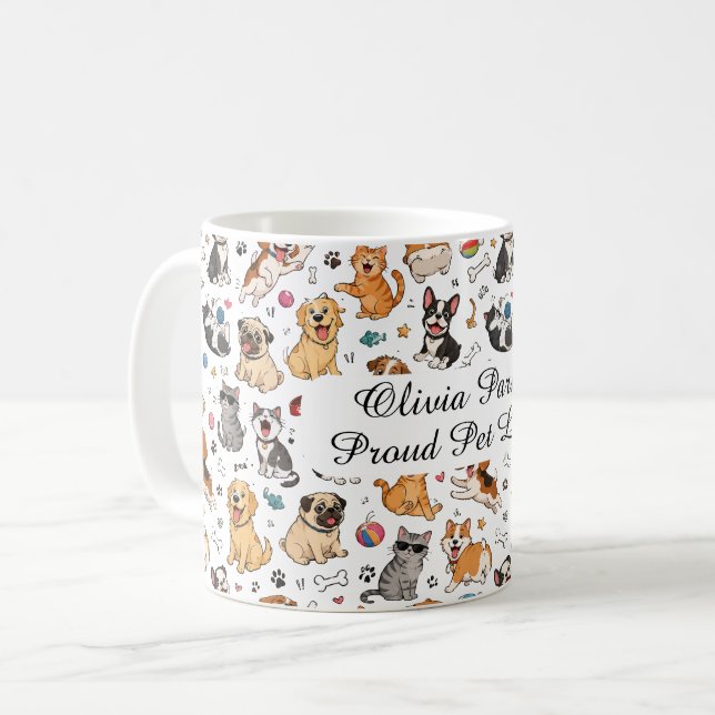 Custom Name Funny Pets Mug Pet Lover Gift (Front Left)
