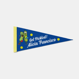 Custom Name Funny Pickleball Sports Pennant Flag