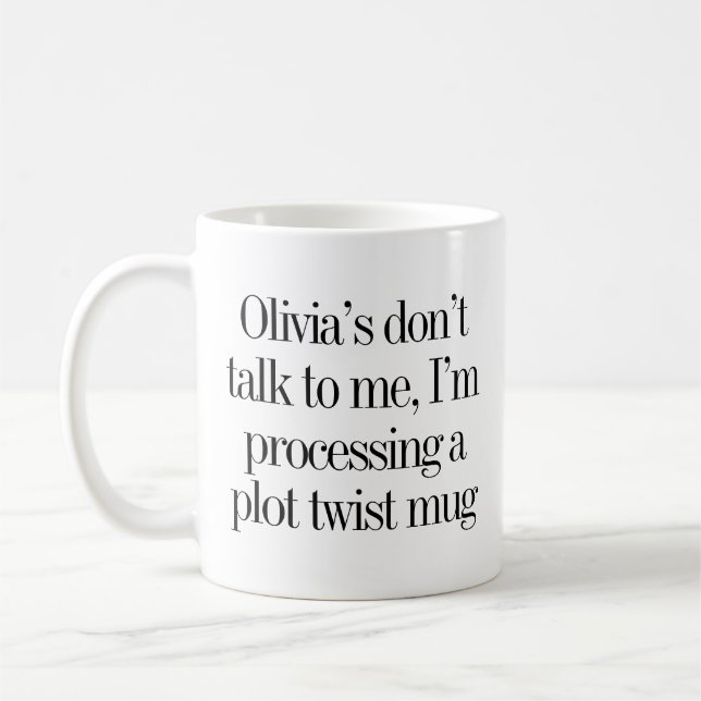 Custom Name Funny Quote Book Lovers Moody Coffee Mug (Left)