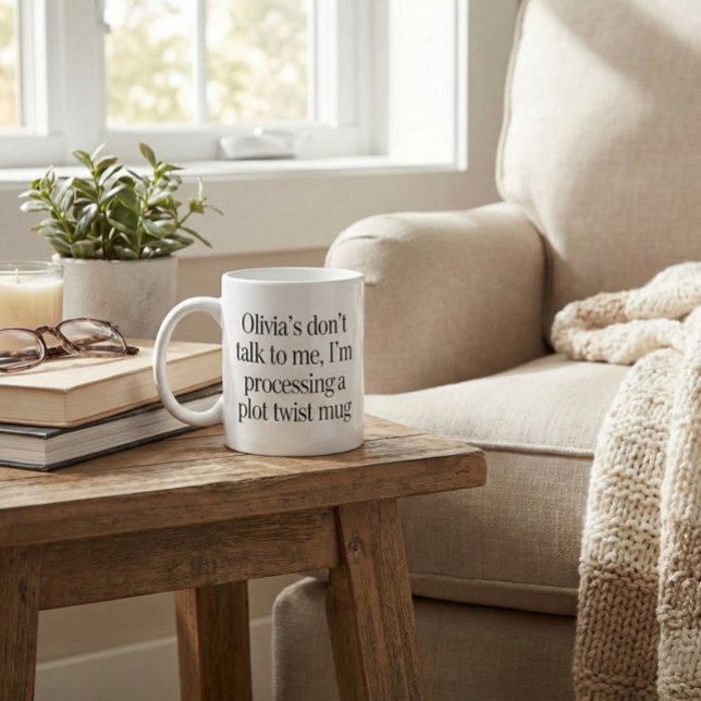 Custom Name Funny Quote Book Lovers Moody Coffee Mug (Creator Uploaded)