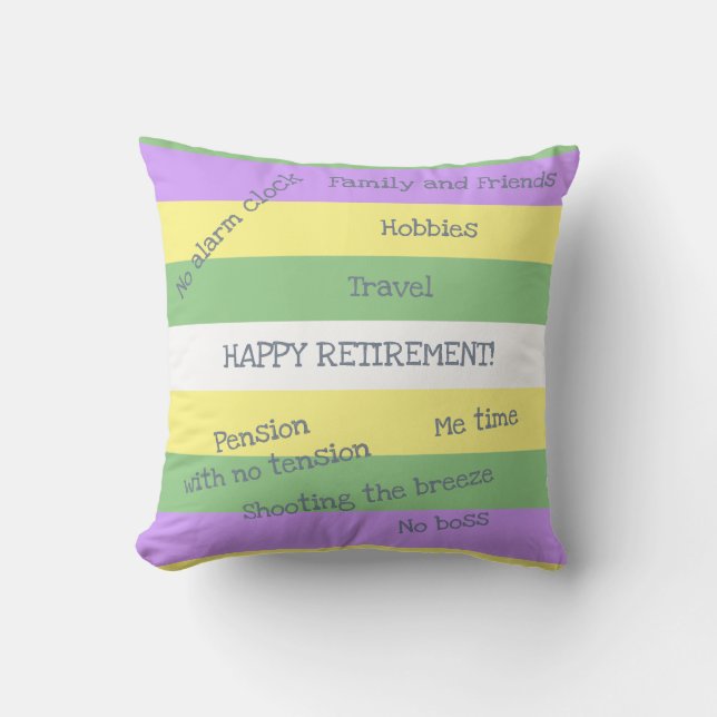Custom Name Funny Retirement No Clock Boss Tension Throw Pillow (Front)