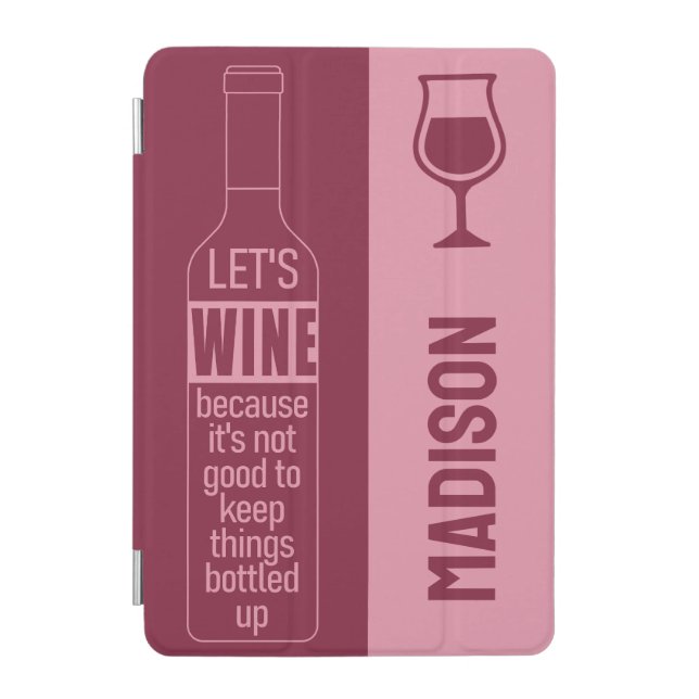 Custom name Funny Wine Quote iPad Mini Cover (Front)