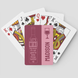 Custom name Funny Wine Quote Poker Cards