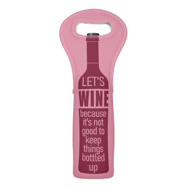 Custom name Funny Wine Quote Wine Bag (Front)