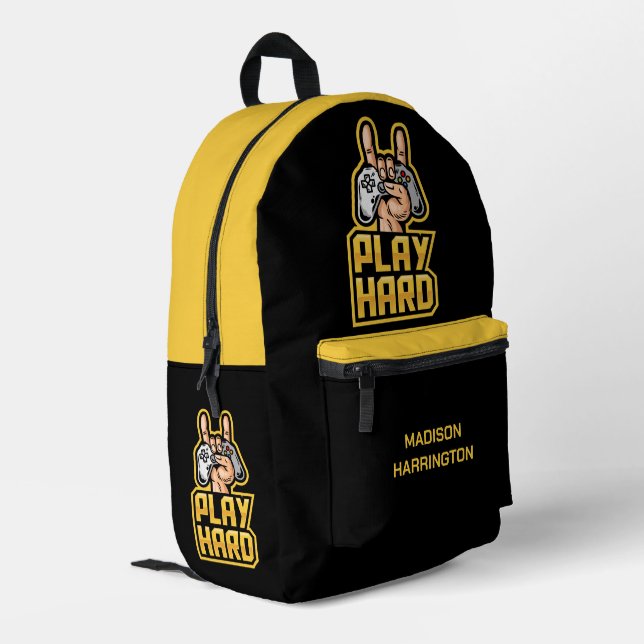 Custom name Gamer Printed Backpack (Back Corner Left)