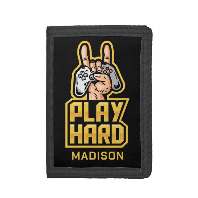 Custom name Gamer Trifold Wallet (Front Vertical)