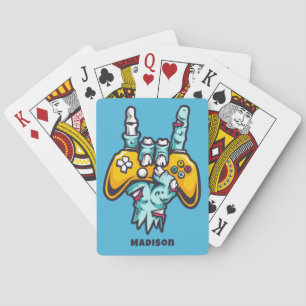 Custom name Gamer Zombie Poker Cards