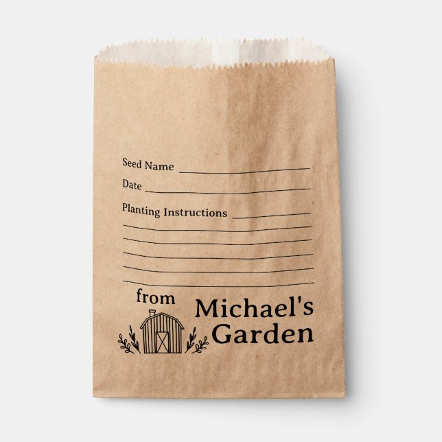 Custom Name Garden Seed Bag Envelope (Front)