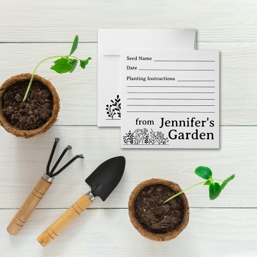 Custom Name Garden Seed Saving Envelope