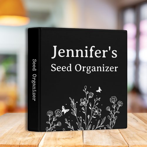 Custom Name Gardening Seed Organizing 3 Ring Binder