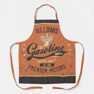 Custom NAME Gasoline Motors Retro Mechanic Garage Apron