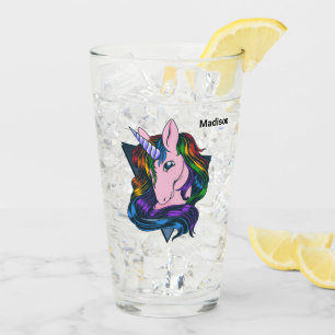 Custom Name Gay Unicorn Glass