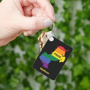 Custom Name Gay Unicorn Keychain