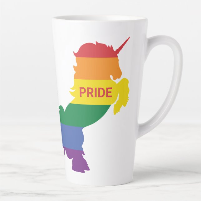 Custom Name Gay Unicorn Latte Mug (Right)