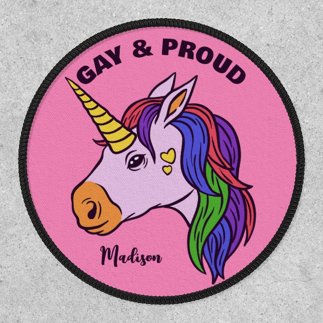 Custom Name Gay Unicorn Patch (Front)