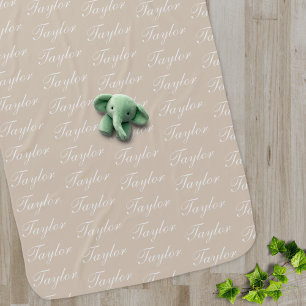 Custom Name Gender Neutral Baby Shower Minimalist Blanket