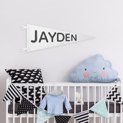 Custom Name Gender Neutral Kids Bedroom Decor Wall Pennant Flag