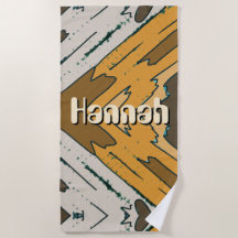 Custom Name Geometric Rustic Brown Gold