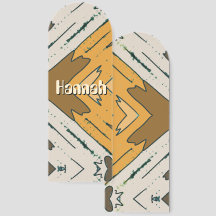 Custom Name Geometric Rustic Brown Gold