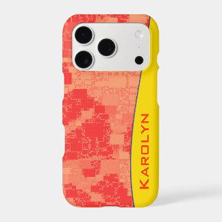Custom Name Geometric Tangerine Zeal Abstract iPhone 17 Pro Case