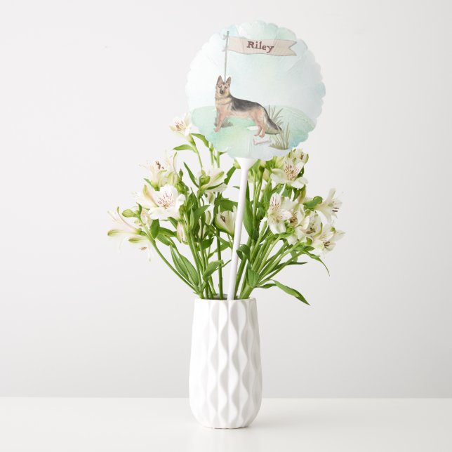 Custom Name German Shepherd Pet Dog Balloon (Vase)