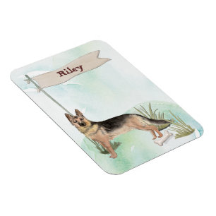 Custom Name German Shepherd Pet Dog Magnet