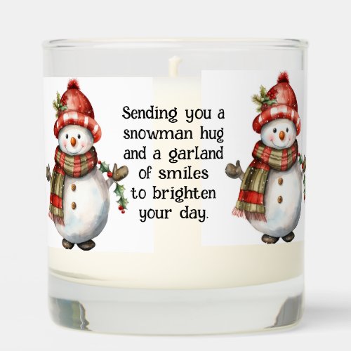 Custom Name Gift Cute Snowman Get Well Scented Candle
