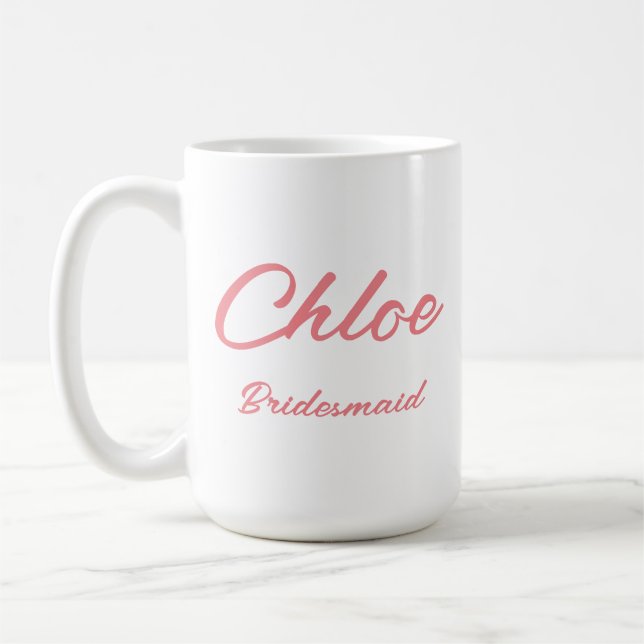 CUSTOM NAME GIFT FOR BRIDESMAID COFFEE MUG (Left)