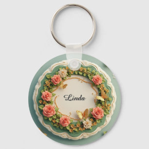🌹 Custom Name Gift For Floral Rose Keepsakes 🌹 Keychain
